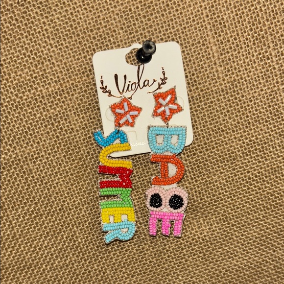 Viola Jewelry - Multicolor Statement Beaded  summer Earrings pierced